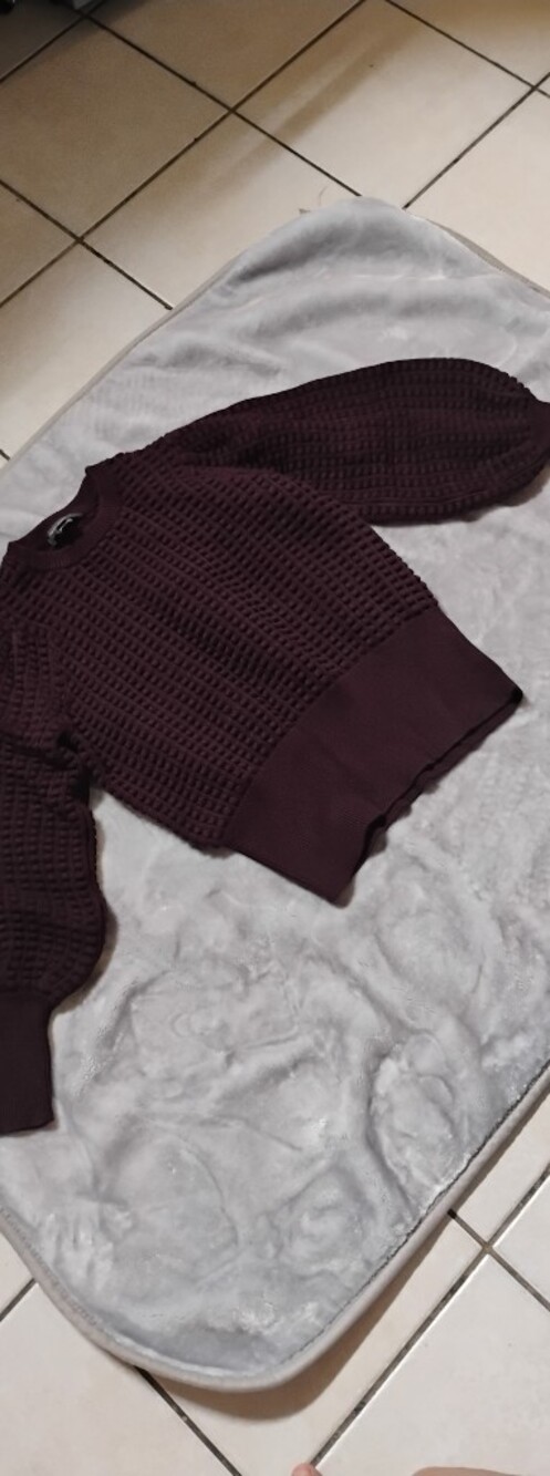 French Connection Plum Cable Knit Sweater